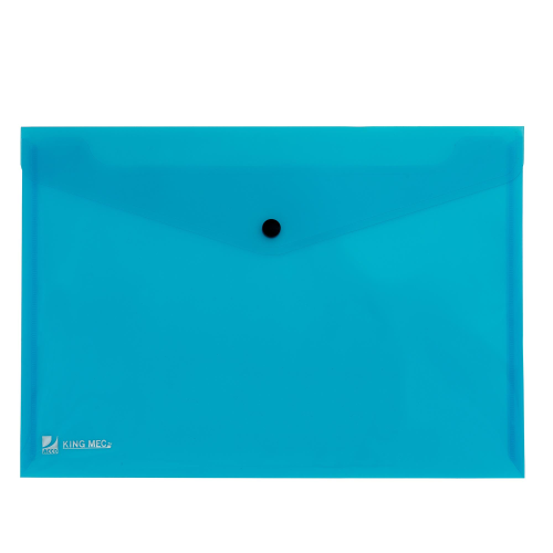 Busta con bottone Pull - 21 x 29,7 cm - azzurro - King Mec